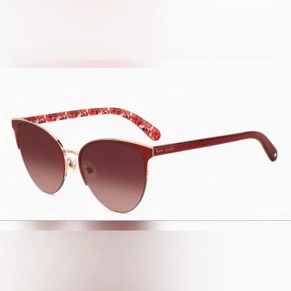 Kate Spade Floral Red Sunglasses • Case and Cleaning Cloth  display picture 1
